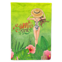 Load image into Gallery viewer, Summer Time Lady in Swimsuit Flag Canvas House Size BB7455CHF