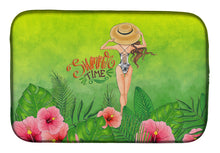 Load image into Gallery viewer, Summer Time Lady in Swimsuit Dish Drying Mat – Absorbent, Artistic Kitchen Essentials BB7455DDM