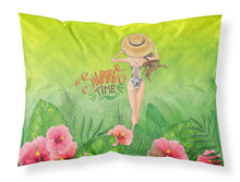 Load image into Gallery viewer, Summer Time Lady in Swimsuit Fabric Standard Pillowcase – Artistic Decorative Front, White Back BB7455PILLOWCASE