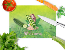Load image into Gallery viewer, Welcome Lady in Bikini Summer Glass Cutting Boards – Durable, Decorative Kitchen Art Large BB7457LCB