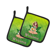 Load image into Gallery viewer, Welcome Lady in Bikini Summer Pot Holders - Set of 2 - Heat-Resistant Kitchen Essentials BB7457PTHD