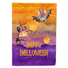 Load image into Gallery viewer, Halloween Little Witch and Bat Flag Canvas House Size BB7458CHF