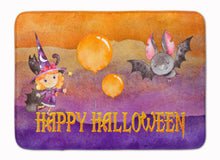 Load image into Gallery viewer, Halloween Little Witch and Bat Machine Washable Memory Foam Mat BB7458RUG