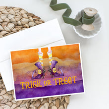 Load image into Gallery viewer, Halloween Trick Witches Feet Greeting Cards -  Blank Note Cards – 8-Pack of Artist-Designed Cards with Envelopes