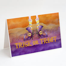 Load image into Gallery viewer, Halloween Trick Witches Feet Greeting Cards -  Blank Note Cards – 8-Pack of Artist-Designed Cards with Envelopes