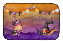 Load image into Gallery viewer, Halloween Little Witch Party Dish Drying Mat – Absorbent, Artistic Kitchen Essentials BB7462DDM