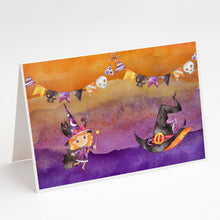 Load image into Gallery viewer, Halloween Little Witch Party Greeting Cards -  Blank Note Cards – 8-Pack of Artist-Designed Cards with Envelopes