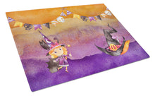 Load image into Gallery viewer, Halloween Little Witch Party Glass Cutting Boards – Durable, Decorative Kitchen Art Large BB7462LCB