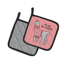 Load image into Gallery viewer, Nursery You are so Loved Llama Pot Holders - Set of 2 - Heat-Resistant Kitchen Essentials BB7469PTHD
