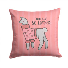 Load image into Gallery viewer, Nursery You are so Loved Llama Throw Pillow - 14x14 Decorative Pillow – Art for Your Home &amp; Patio BB7469PW1414