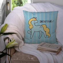 Load image into Gallery viewer, Nursery Dream Big Unicorn Throw Pillow - 14x14 Decorative Pillow – Art for Your Home &amp; Patio BB7471PW1414