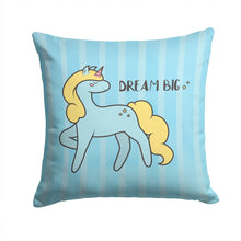 Load image into Gallery viewer, Nursery Dream Big Unicorn Throw Pillow - 14x14 Decorative Pillow – Art for Your Home &amp; Patio BB7471PW1414