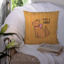 Load image into Gallery viewer, Nursery Rise and Shine Cat Throw Pillow - 14x14 Decorative Pillow – Art for Your Home &amp; Patio BB7473PW1414