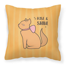 Load image into Gallery viewer, Nursery Rise and Shine Cat Fabric Decorative Pillow BB7473PW1818