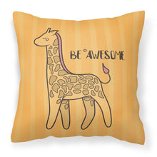 Load image into Gallery viewer, Nursery Be Awesome Griaffe Fabric Decorative Pillow BB7474PW1818