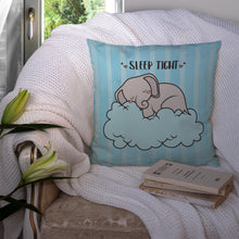 Load image into Gallery viewer, Nursery Sleep Tight Elephant Throw Pillow - 14x14 Decorative Pillow – Art for Your Home &amp; Patio BB7475PW1414
