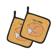 Load image into Gallery viewer, Nursery Good Night Fox Pot Holders - Set of 2 - Heat-Resistant Kitchen Essentials BB7477PTHD