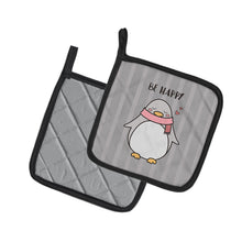 Load image into Gallery viewer, Nursery Be Happy Penquin Pot Holders - Set of 2 - Heat-Resistant Kitchen Essentials BB7478PTHD