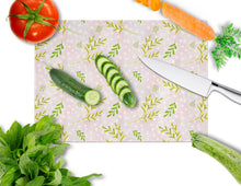 Load image into Gallery viewer, Watercolor Leaves Pink Glass Cutting Boards – Durable, Decorative Kitchen Art Large BB7480LCB