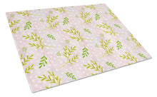 Load image into Gallery viewer, Watercolor Leaves Pink Glass Cutting Boards – Durable, Decorative Kitchen Art Large BB7480LCB