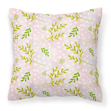 Load image into Gallery viewer, Watercolor Leaves Pink Fabric Decorative Pillow BB7480PW1818