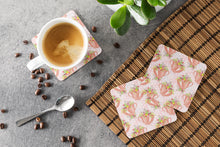 Load image into Gallery viewer, Tea Cup and Flowers Pink Foam Coaster  BB7481FC