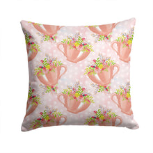Load image into Gallery viewer, Tea Cup and Flowers Pink Throw Pillow - 14x14 Decorative Pillow – Art for Your Home &amp; Patio BB7481PW1414