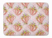 Load image into Gallery viewer, Tea Cup and Flowers Pink Machine Washable Memory Foam Mat BB7481RUG