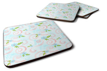 Load image into Gallery viewer, Watercolor Blue Flowers and Swirls Foam Coaster  BB7482FC
