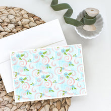 Load image into Gallery viewer, Watercolor Blue Flowers and Swirls Greeting Cards -  Blank Note Cards – 8-Pack of Artist-Designed Cards with Envelopes