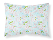 Load image into Gallery viewer, Watercolor Blue Flowers and Swirls Fabric Standard Pillowcase – Artistic Decorative Front, White Back BB7482PILLOWCASE