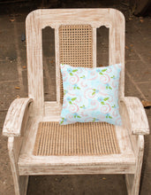 Load image into Gallery viewer, Watercolor Blue Flowers and Swirls Fabric Decorative Pillow BB7482PW1818