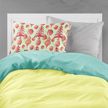 Load image into Gallery viewer, Red Christmas Tree and Ornaments Fabric Standard Pillowcase – Artistic Decorative Front, White Back BB7483PILLOWCASE