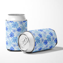 Load image into Gallery viewer, Blue Snowflakes Watercolor Can or Bottle Hugger BB7484CC