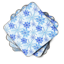 Load image into Gallery viewer, Blue Snowflakes Watercolor Foam Coaster  BB7484FC