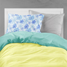 Load image into Gallery viewer, Blue Snowflakes Watercolor Fabric Standard Pillowcase – Artistic Decorative Front, White Back BB7484PILLOWCASE