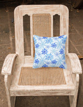 Load image into Gallery viewer, Blue Snowflakes Watercolor Fabric Decorative Pillow BB7484PW1818