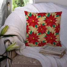 Load image into Gallery viewer, Poinsetta Christmas Throw Pillow - 14x14 Decorative Pillow – Art for Your Home &amp; Patio BB7485PW1414