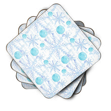 Load image into Gallery viewer, Winter Snowflakes on White Foam Coaster  BB7487FC