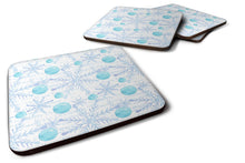 Load image into Gallery viewer, Winter Snowflakes on White Foam Coaster  BB7487FC