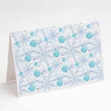 Load image into Gallery viewer, Winter Snowflakes on White Greeting Cards -  Blank Note Cards – 8-Pack of Artist-Designed Cards with Envelopes