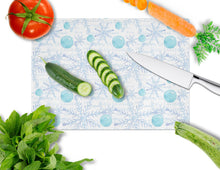 Load image into Gallery viewer, Winter Snowflakes on White Glass Cutting Boards – Durable, Decorative Kitchen Art Large BB7487LCB