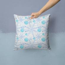Load image into Gallery viewer, Winter Snowflakes on White Throw Pillow - 14x14 Decorative Pillow – Art for Your Home &amp; Patio BB7487PW1414