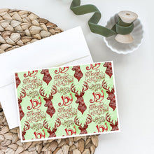 Load image into Gallery viewer, Merry Christmas Joy Reindeer Greeting Cards -  Blank Note Cards – 8-Pack of Artist-Designed Cards with Envelopes