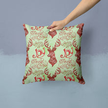 Load image into Gallery viewer, Merry Christmas Joy Reindeer Throw Pillow - 14x14 Decorative Pillow – Art for Your Home &amp; Patio BB7488PW1414