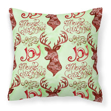 Load image into Gallery viewer, Merry Christmas Joy Reindeer Fabric Decorative Pillow BB7488PW1818