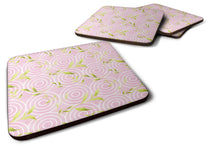 Load image into Gallery viewer, Gemoetric Circles on Pink Watercolor Foam Coaster  BB7492FC