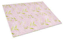 Load image into Gallery viewer, Gemoetric Circles on Pink Watercolor Glass Cutting Boards – Durable, Decorative Kitchen Art Large BB7492LCB