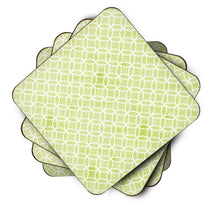 Load image into Gallery viewer, Gemoetric Circles on Green Watercolor Foam Coaster  BB7493FC