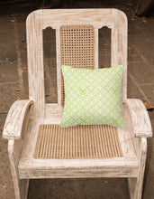 Load image into Gallery viewer, Gemoetric Circles on Green Watercolor Fabric Decorative Pillow BB7493PW1818